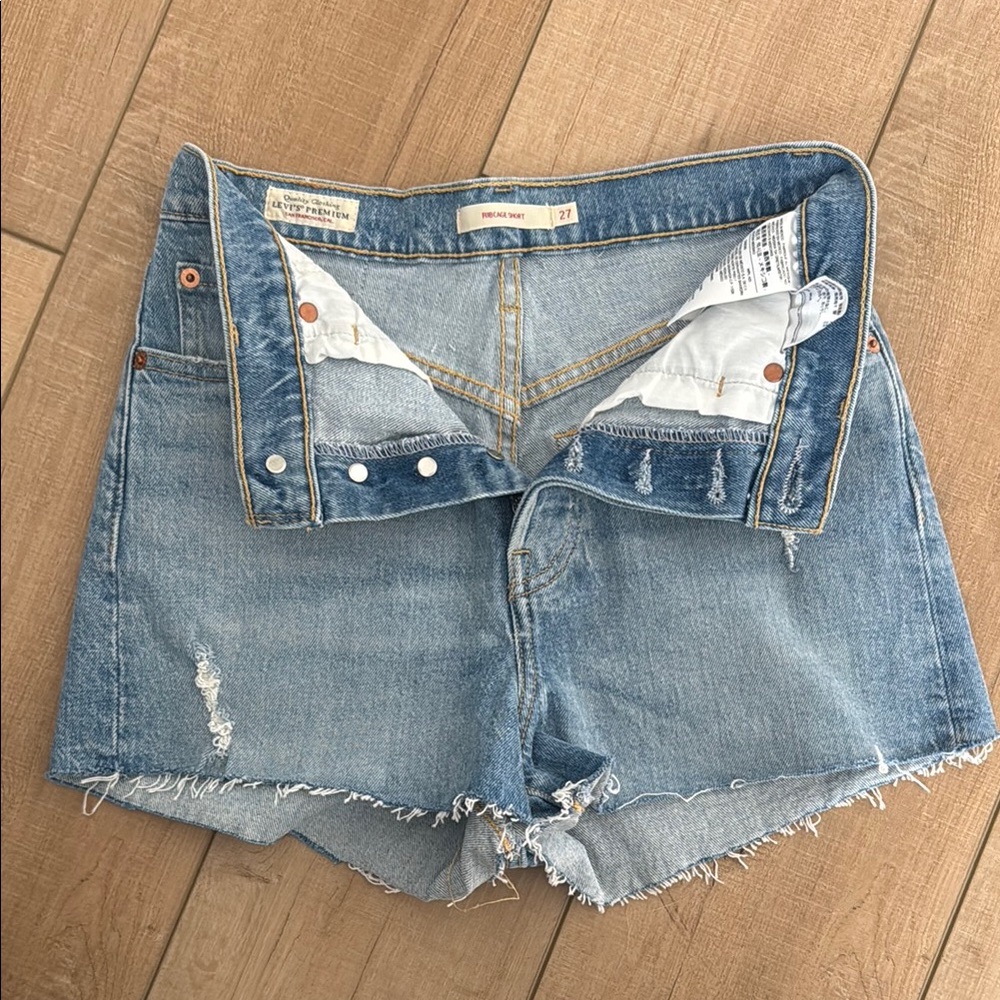 Levi's Blue Jean Shorts Distressed Cut-Off Style